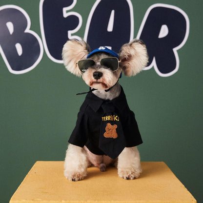 Trendy And Handsome Cotton Shirt With Tie For Small And Medium-Sized Dog Pets-2